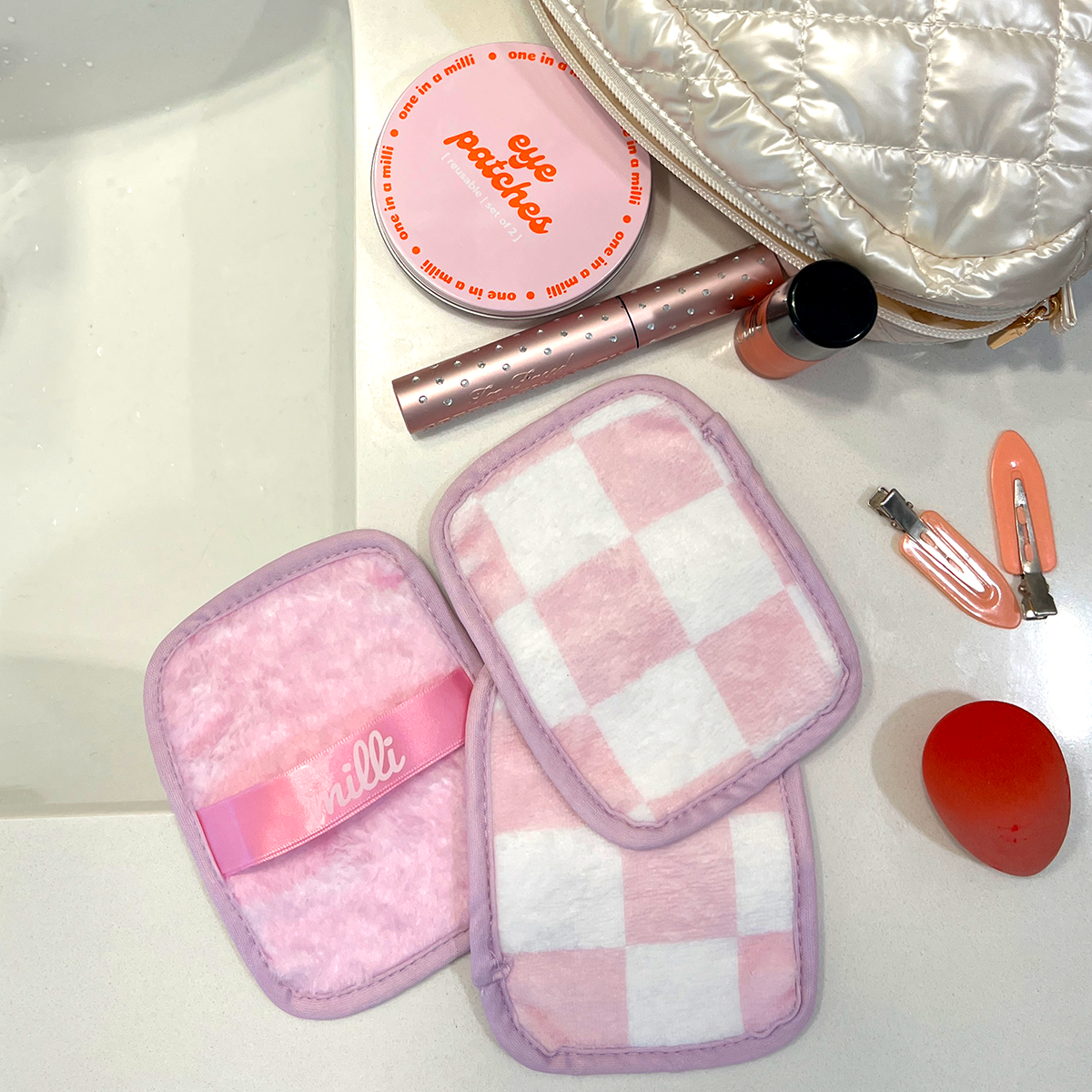Makeup Remover Cloth - 3 Pack of Checkered Pink Cloths