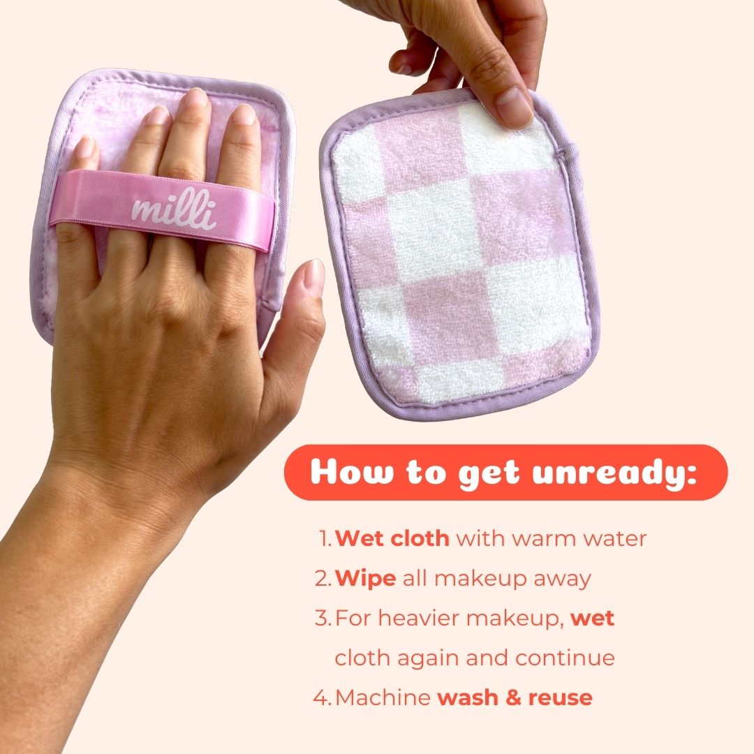 Makeup Remover Cloth - 3 Pack of Checkered Pink Cloths
